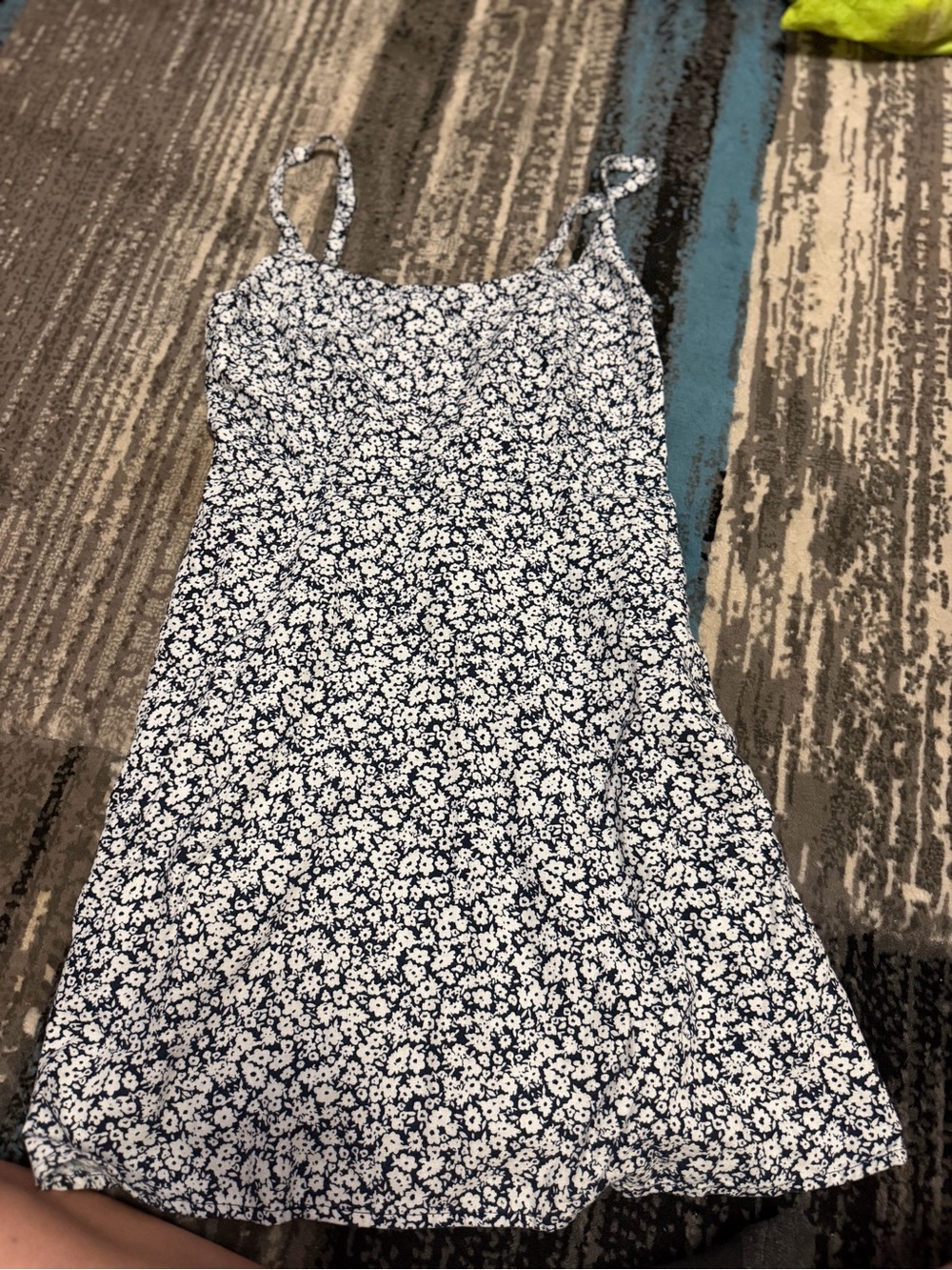Old Navy Navy and White Textured Knit dress
